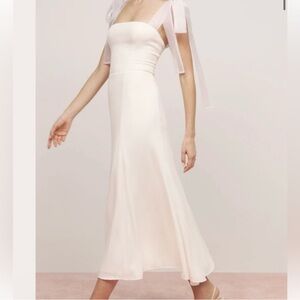 Reformation Elegant White Sleeveless Dress